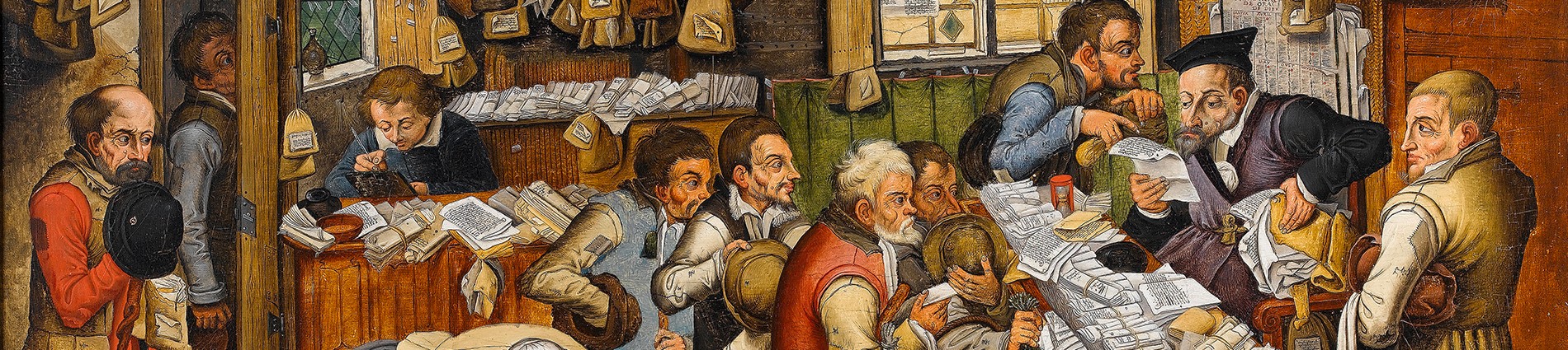 Uitsnede uit Brueghel de Jonge De belastingontvanger